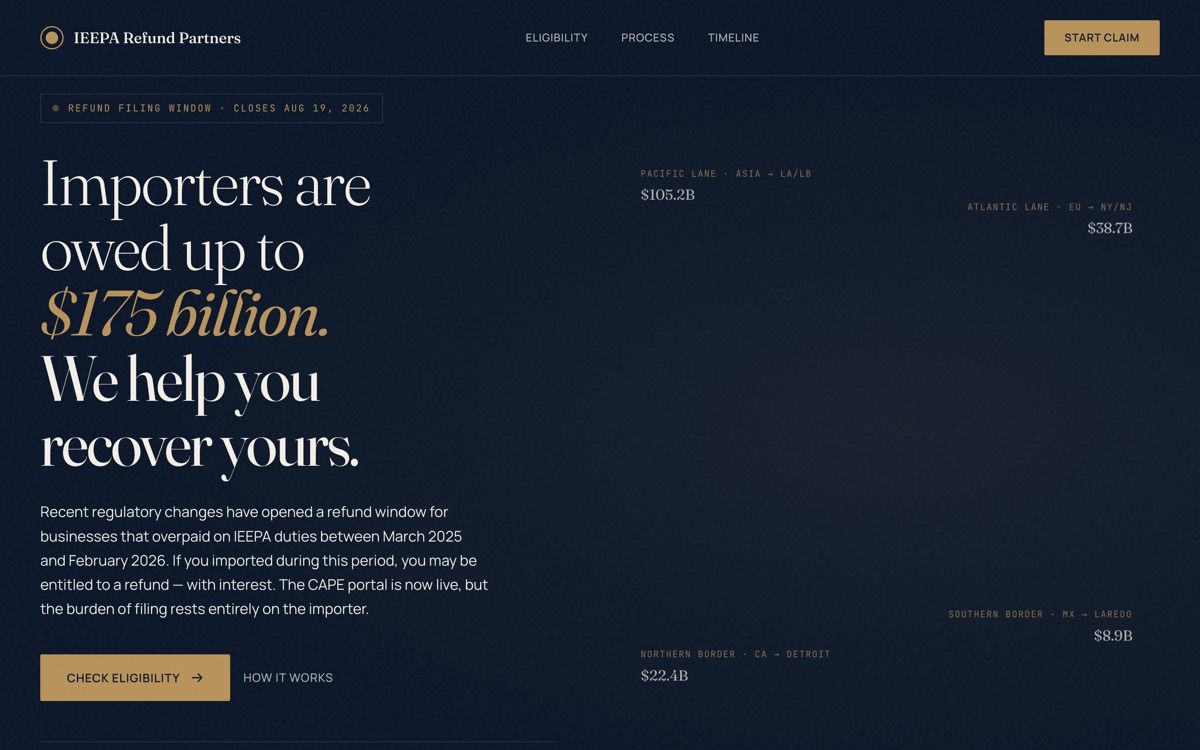 The IEEPA Refund Partners website